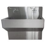 Scrub Basin Sink Double Tap 6' ft Fix Scrub - Stainless Steel